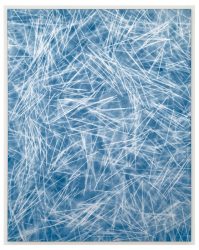 UNTITLED (PASTA PAINTING/SILVER + BLUE)